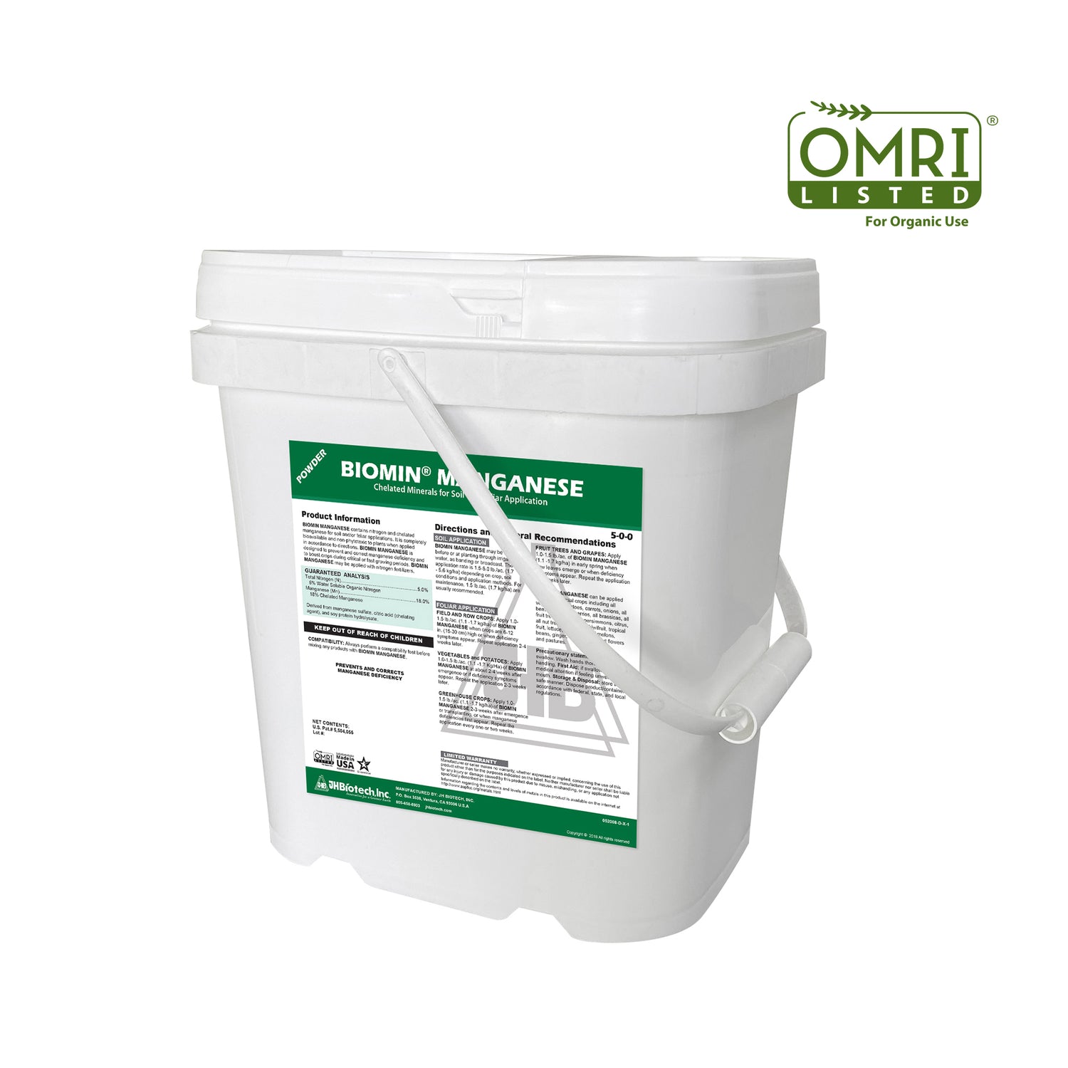 Polvo de manganeso al 18 % Biomin® | Mineral complejado | JH Biotech Inc.