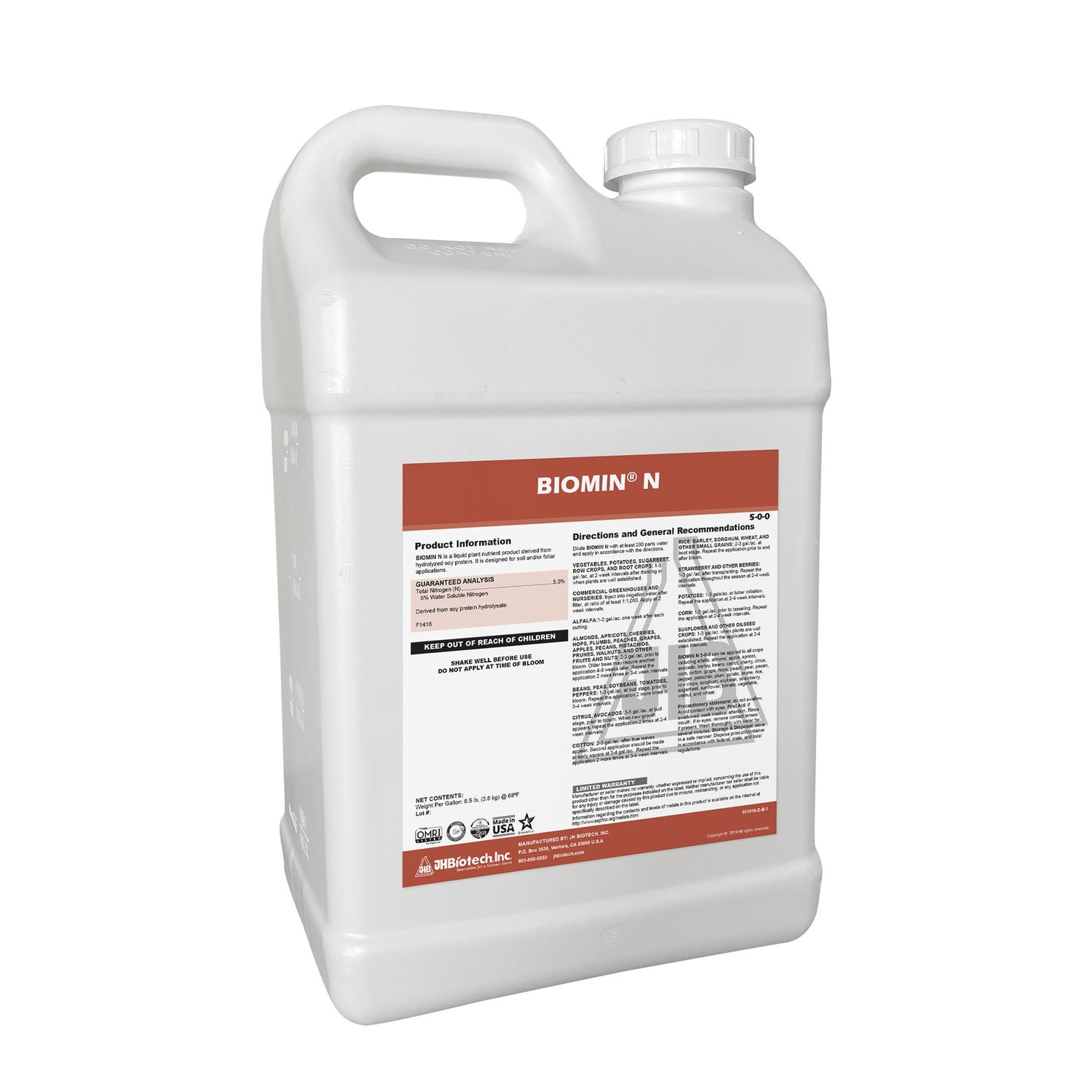 Biomin® N | Fertilizante nitrogenado de origen vegetal | JH Biotech Inc.