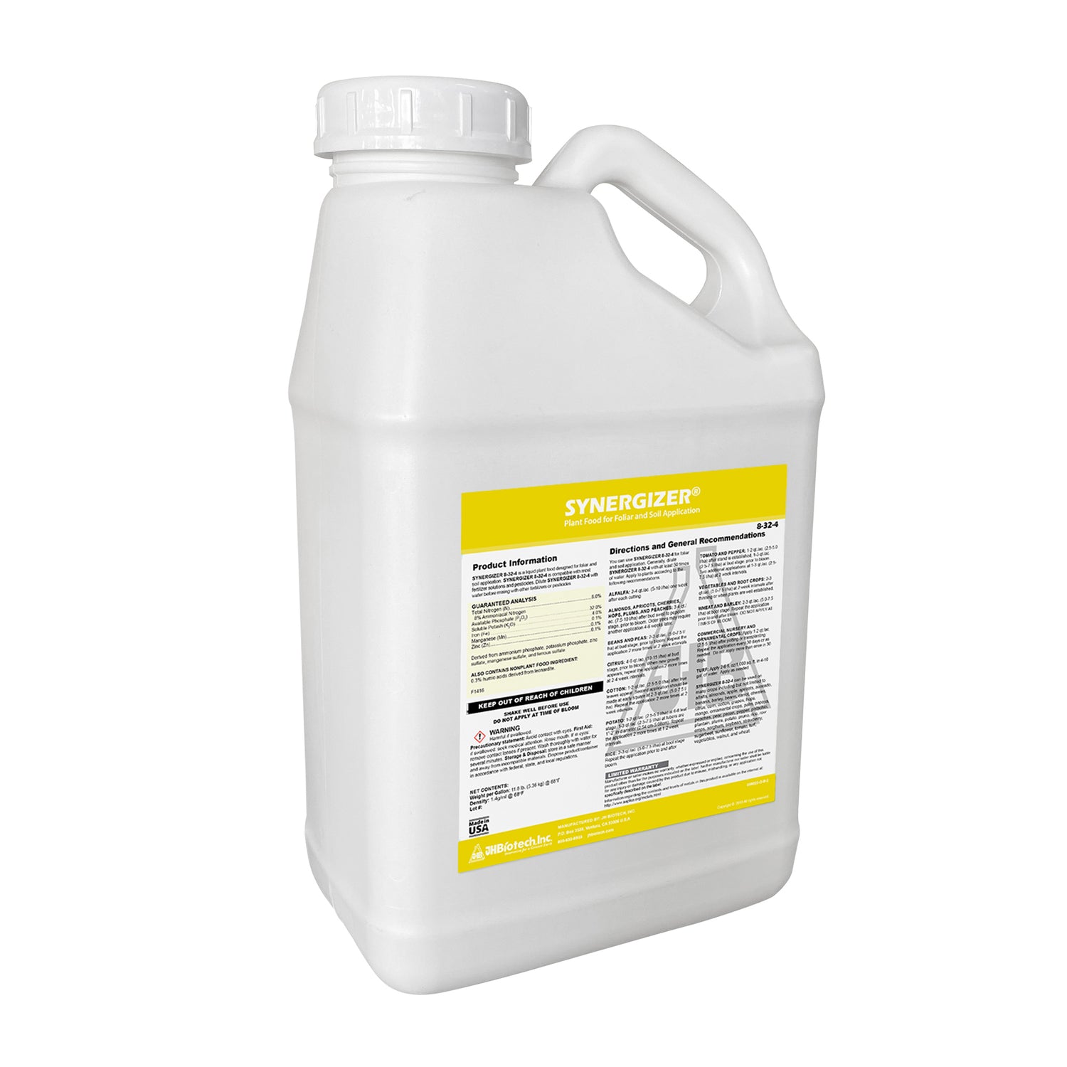 Synergizer® 8-32-4 | Alimento vegetal para aplicación foliar y en el suelo | JH Biotech Inc.