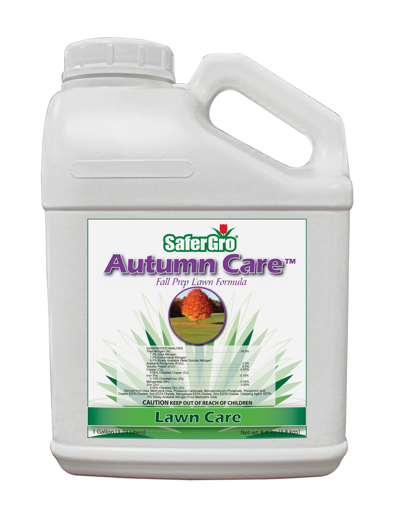A gallon of Autumn Care™ 18-3-6 | Fall Prep Lawn Formula from the SaferGro Online Store.
