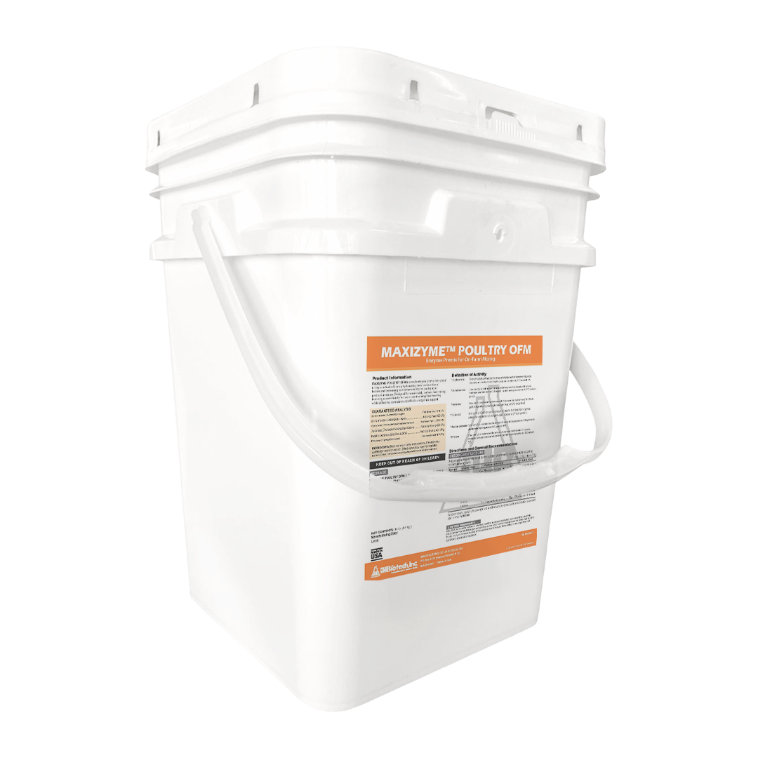 White bucket with a label on a white background