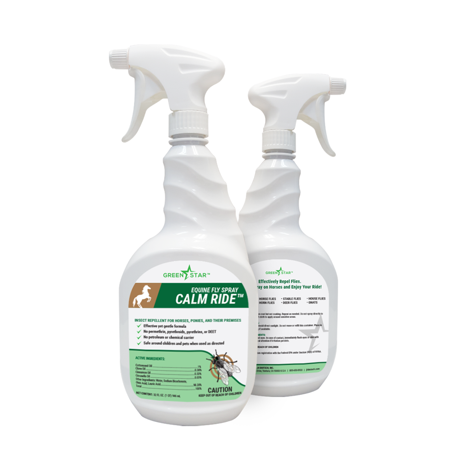Calm Ride™ | Spray repelente de moscas para equinos | Green Star