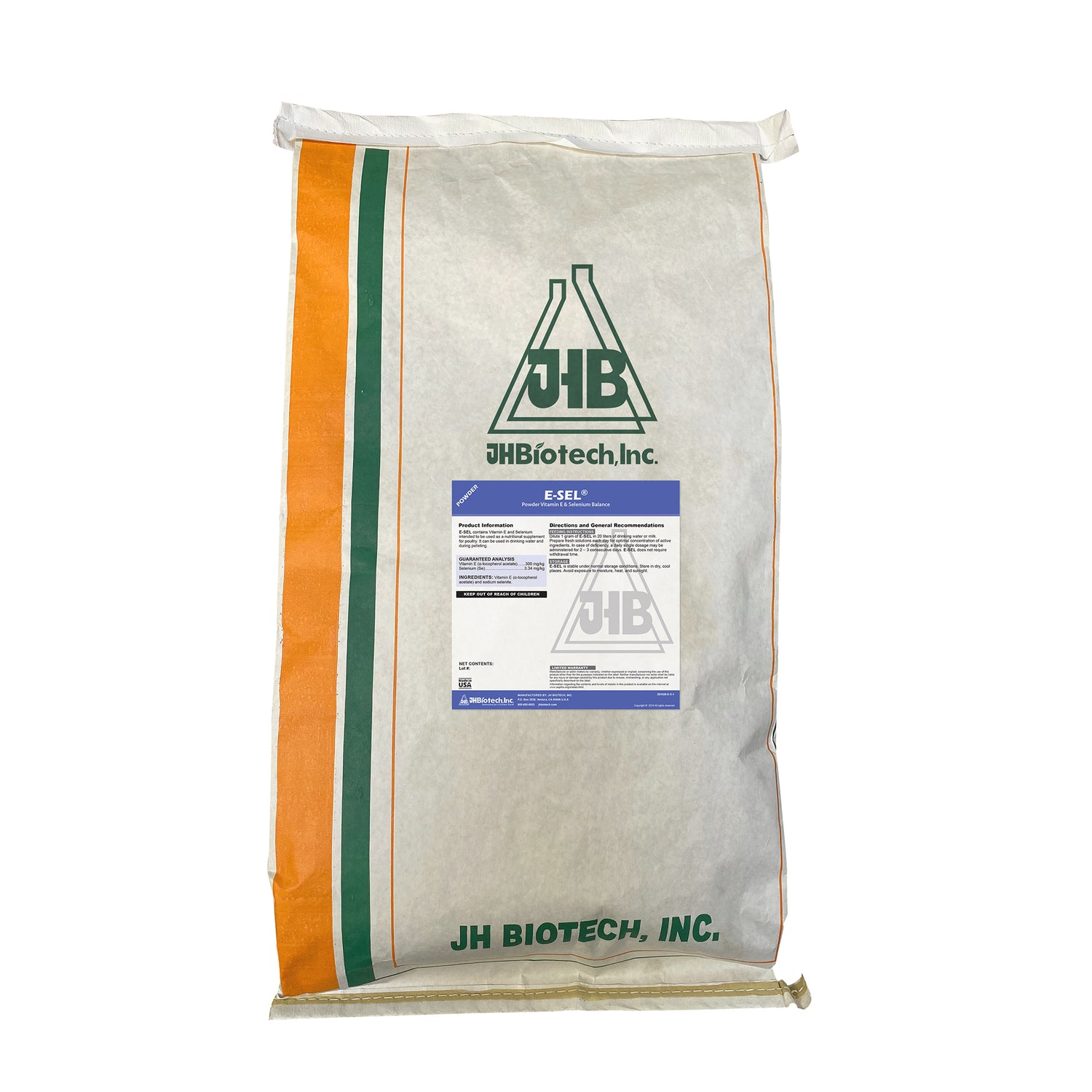 E-Sel® | Complemento balanceado de vitamina E y selenio en polvo para animales | JH Biotech Inc.