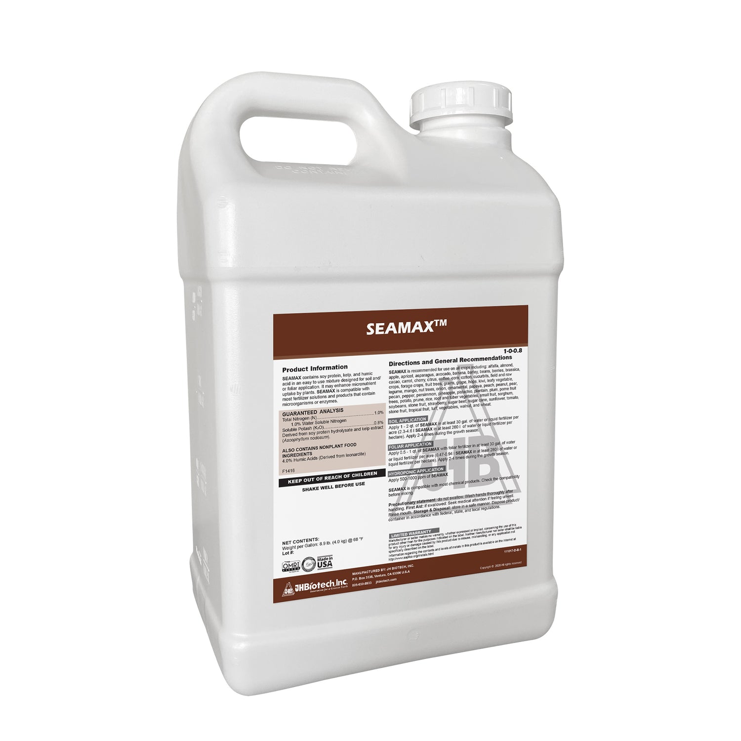 Seamax® | Fertilizante natural de algas marinas | JH Biotech Inc.