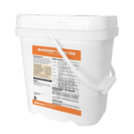 White bucket with a label for Maxizyme STINE OFM on a white background