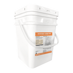 White bucket with a label on a white background