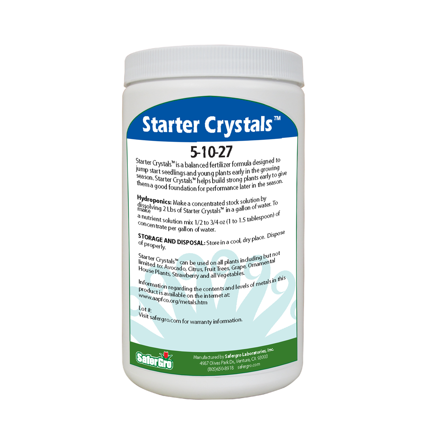 5-10-10 plant fertilizer Starter Crystals™ 5-10-27