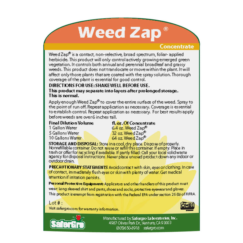Weed Zap® | Non-Selective Herbicide | SaferGro