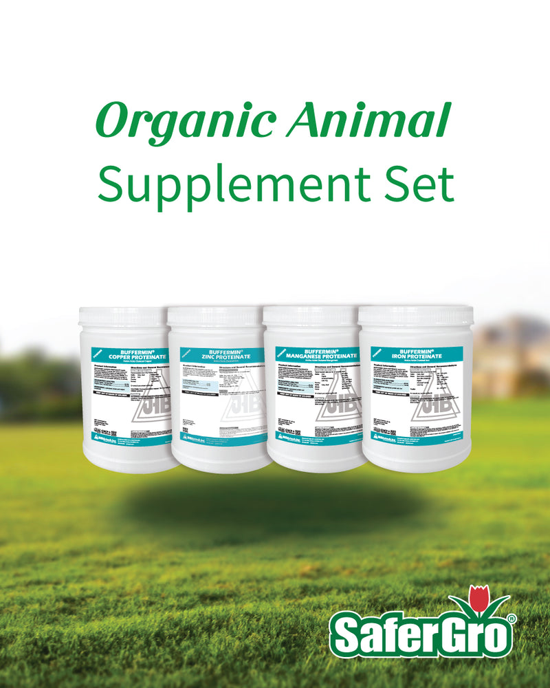 Organic Animal Supplement Set – Copper, Iron, Manganese & Zinc Proteinates