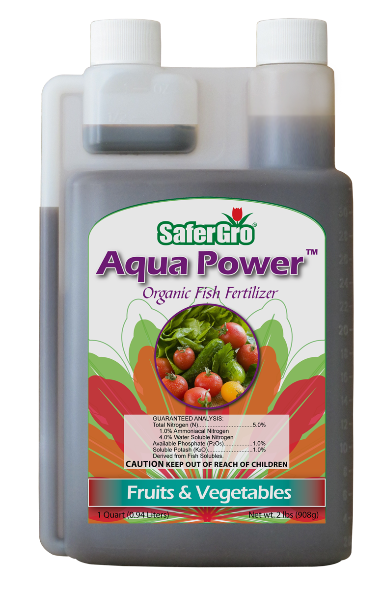 Salagro Aqua Power is an organic fruit & vegetable fertilizer enriched with the benefits of Aqua Power™, a liquid fish formula from SaferGro. This product is OMRI certified, ensuring its adherence to organic standards. It can be purchased at the SaferGro Online Store.